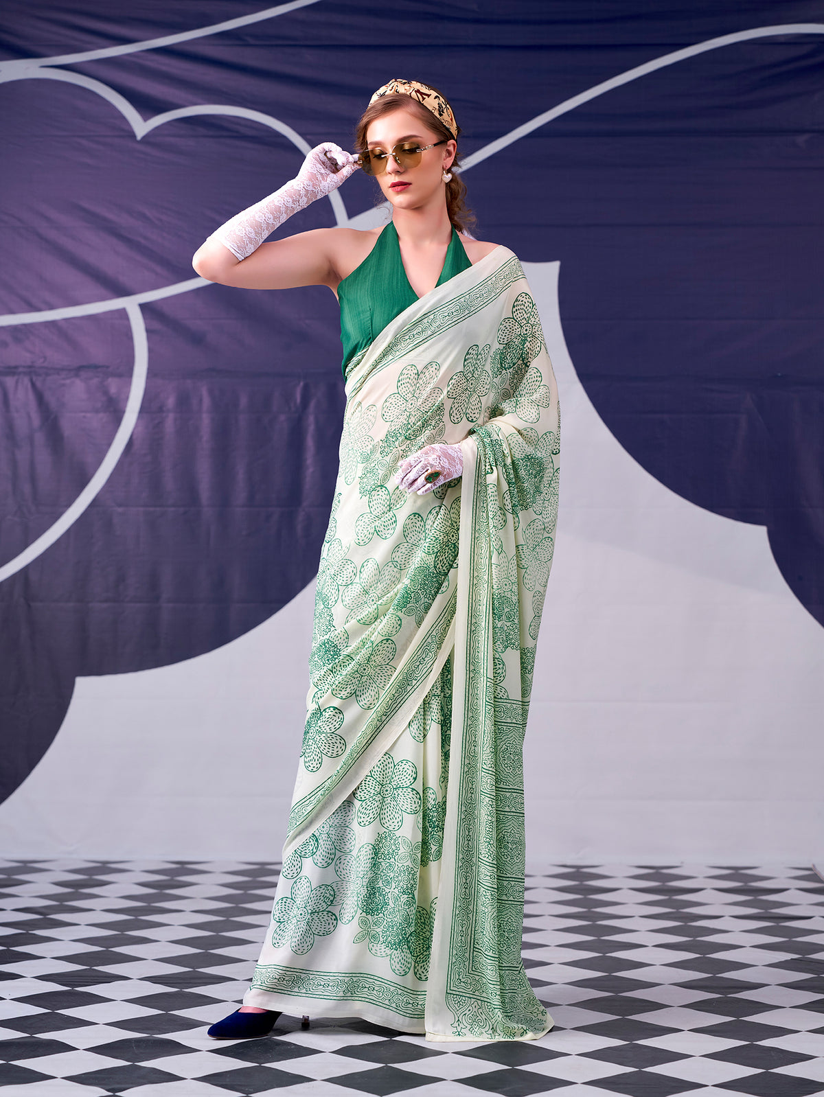 Pista Color Garcefull Look Satin Silk Saree