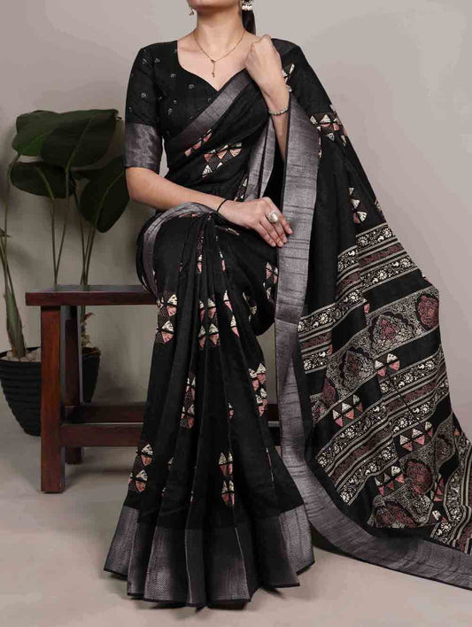 Black Color Traditional saree