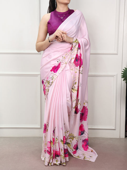 Pink Color Party Wear Saree