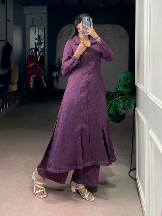 Plum Color Plain Salwar Kameez