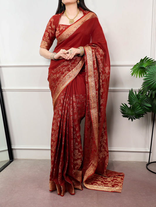 Festive Wear Designer Saree With Poly Cotton