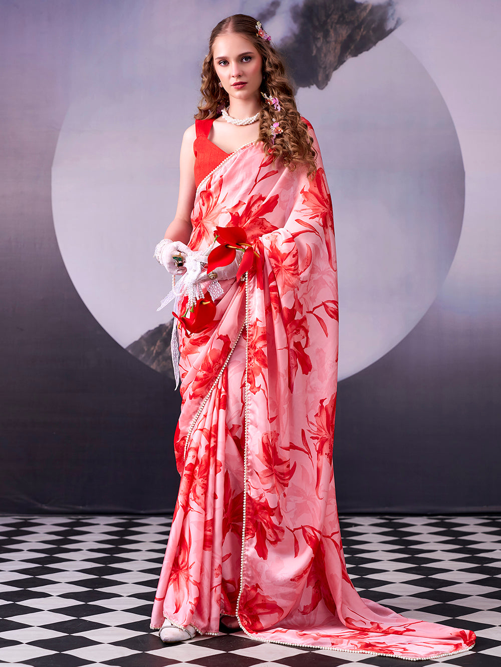 Red Color Casual Wear Saree