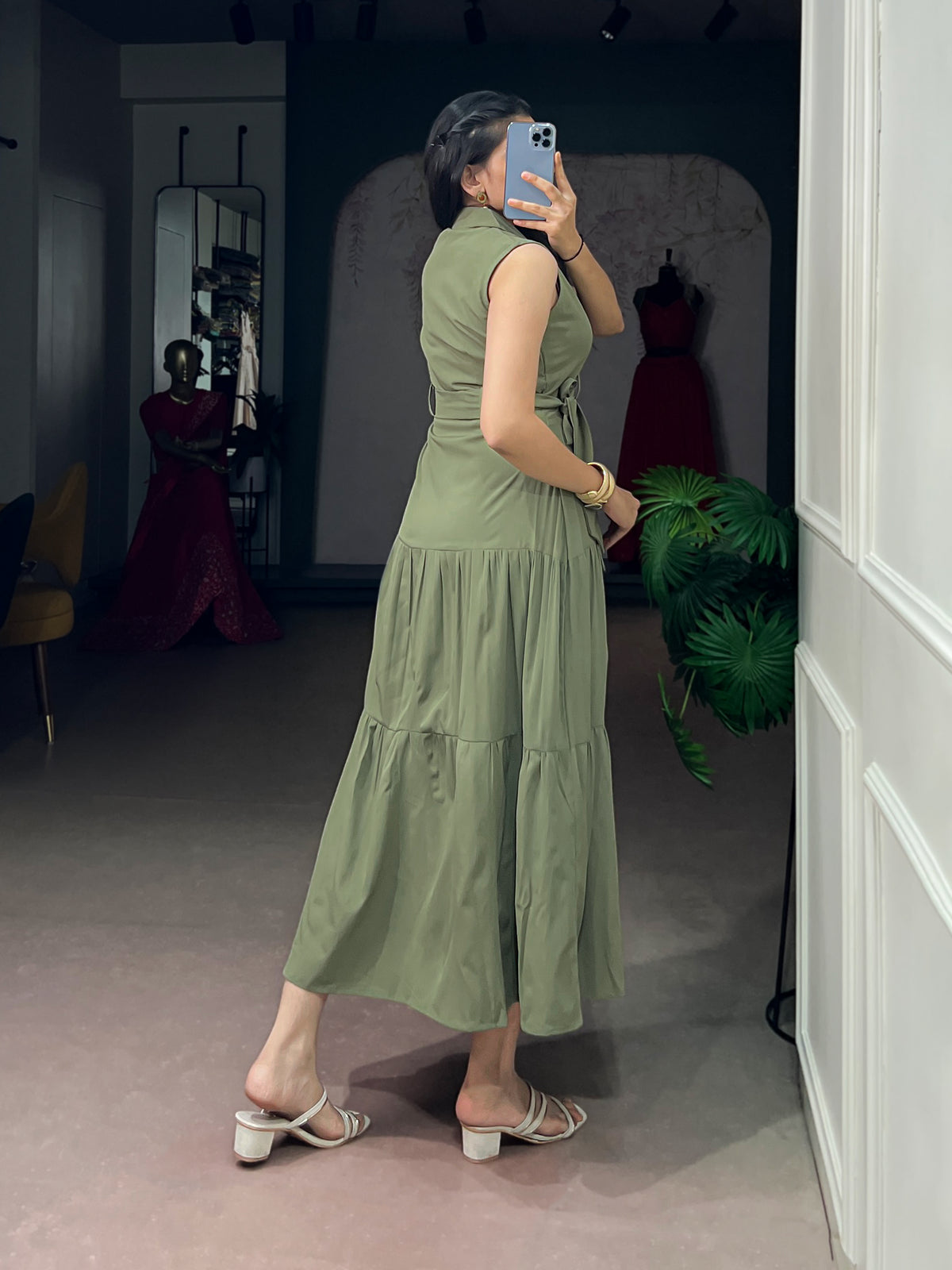 Hemmer Silk Belted Shirt Dress For Women