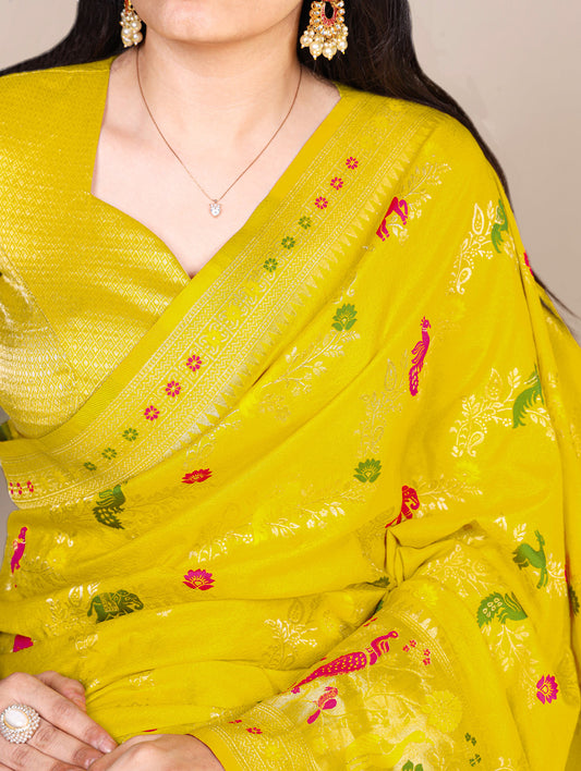 Lemon Color Naylon Saree