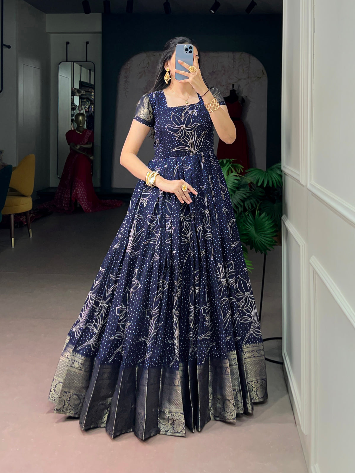Festive Wear Kota Check Long Dress