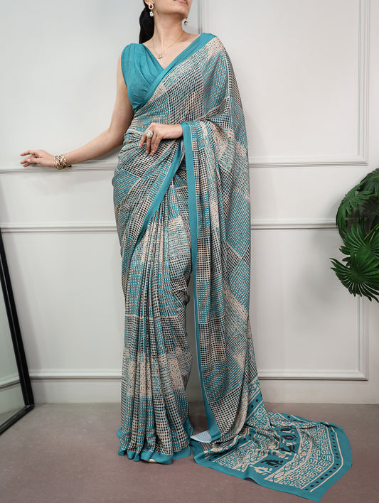 Office Wear Printed Satin Silk Saree