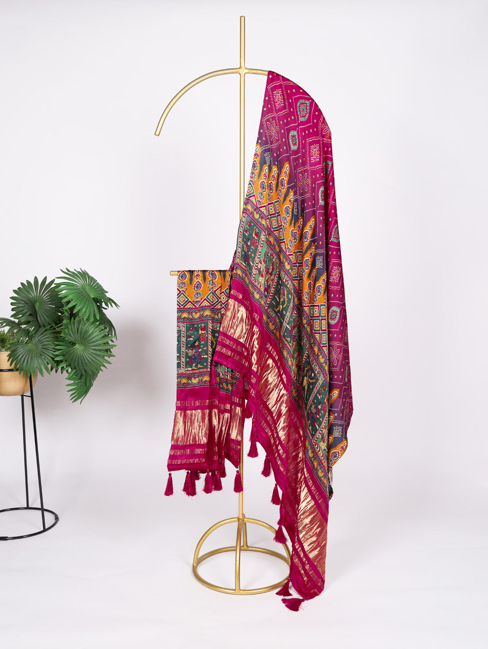 Pink Color Digital Print And Lagadi Patta Gaji Silk Dupatta
