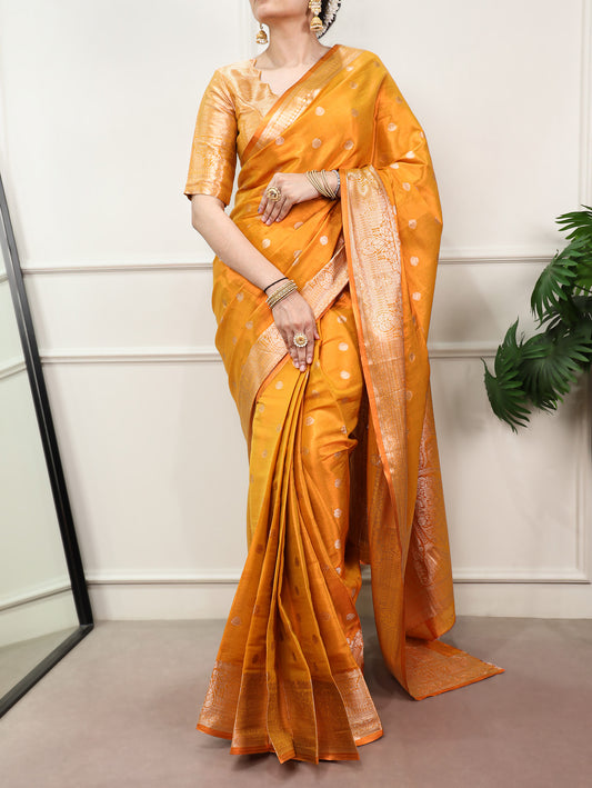 Haldi Rasam Wear Kasavu Saree