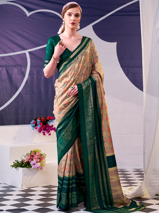 Green Color Tasar Silk Saree