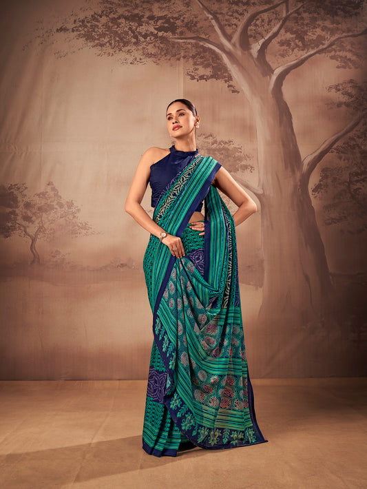 Indian Women Wear Poly Mal Cotton Saree
