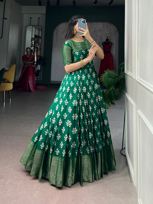 Kota Chex With Printed Long Dress