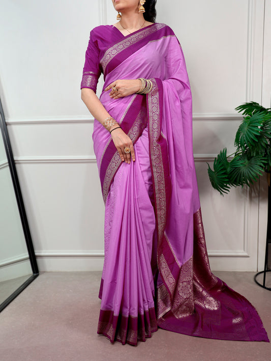 Mysore Crepe Zari Weaving Work Saree