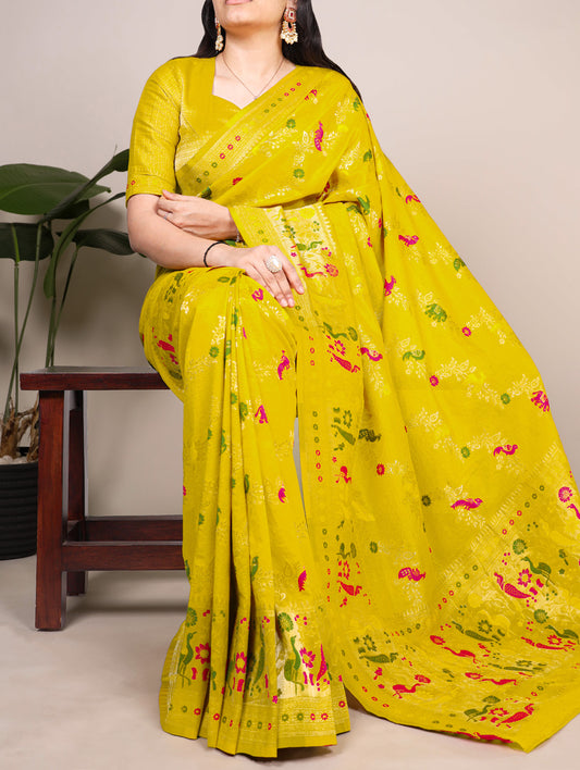 Lemon Color Naylon Saree