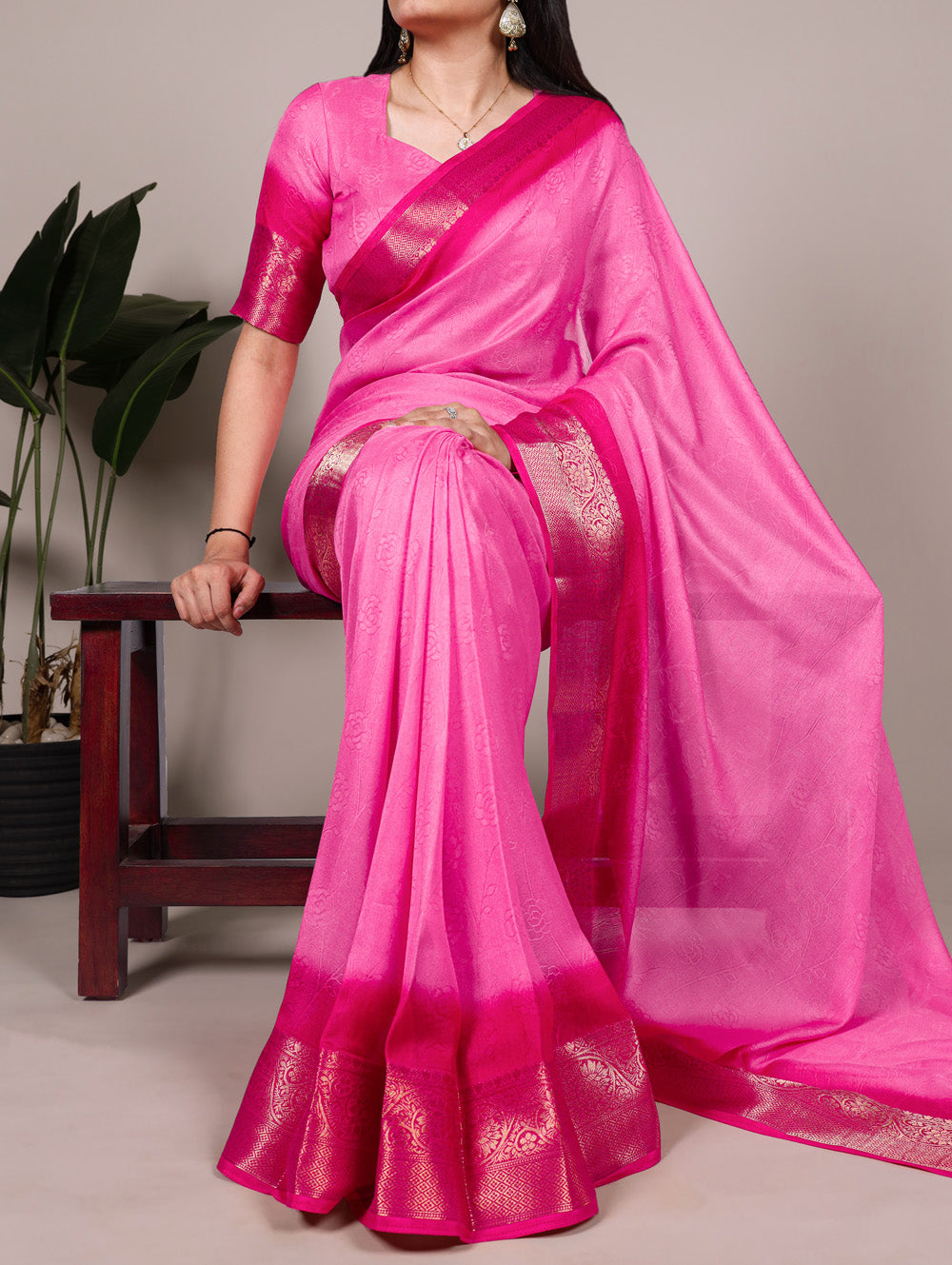 Light Pink Color Zari Weaving Work Marsh Mello Saree