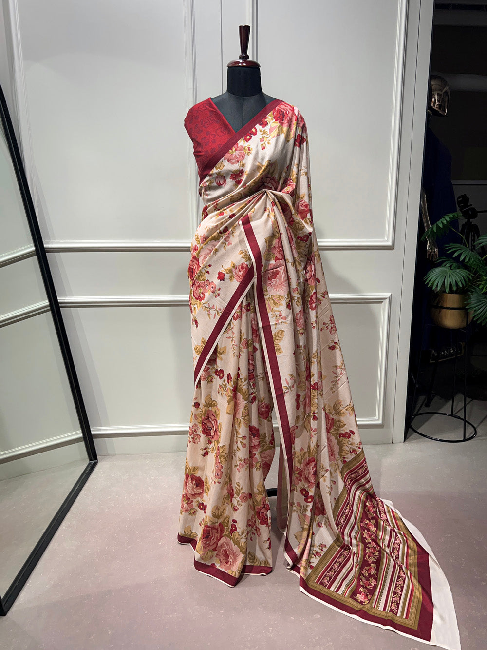 Daily Wear Tasar Silk Maroon Color Saree