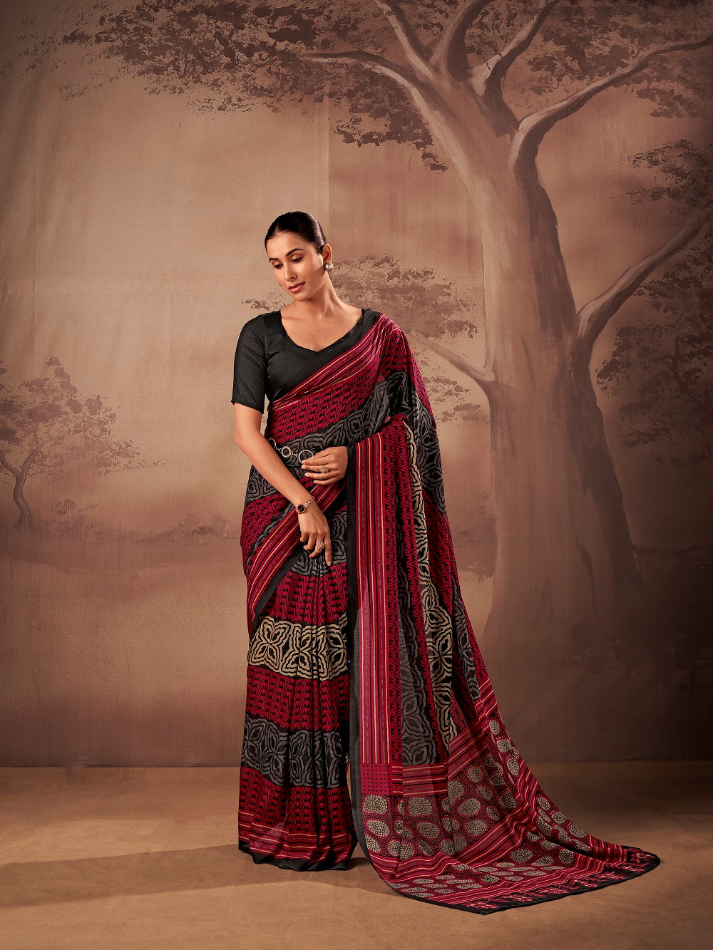 Traditional Wear Poly Mal Cotton Saree