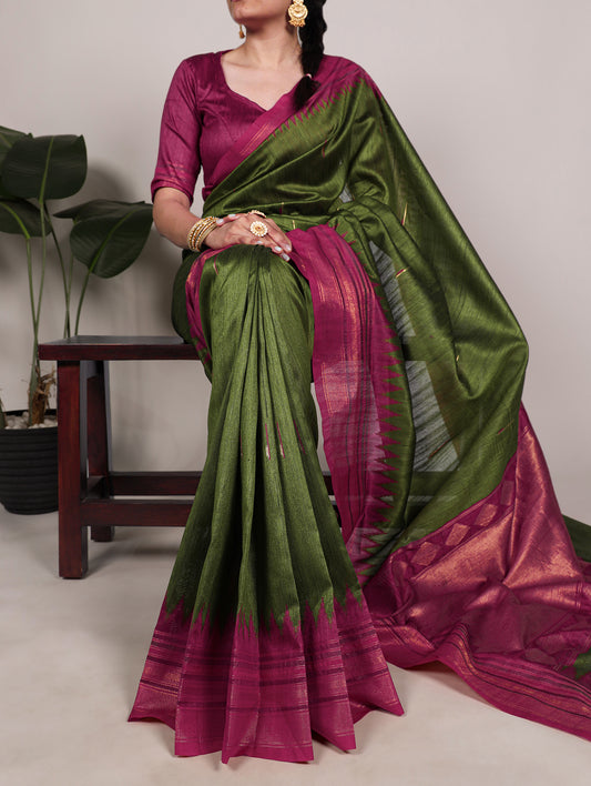 Temple Wear Zari Weaving Saree