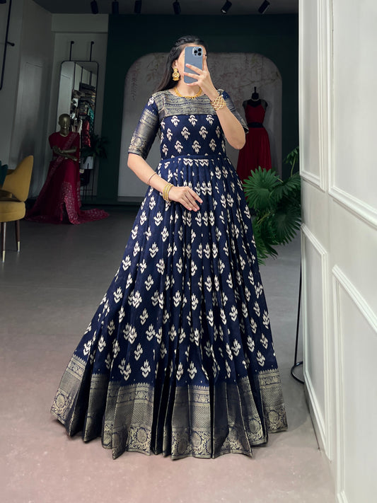 Kota Chex With Printed Gown For Women