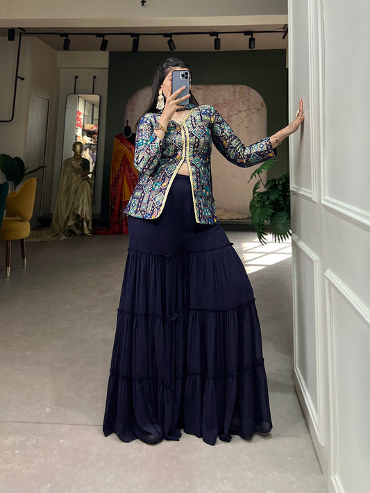Firozi Color Sinon Silk Ruffle Fancy Western Wear Ready Made Gown at Rs 999  | Umarwada | Surat| ID: 2850460640530