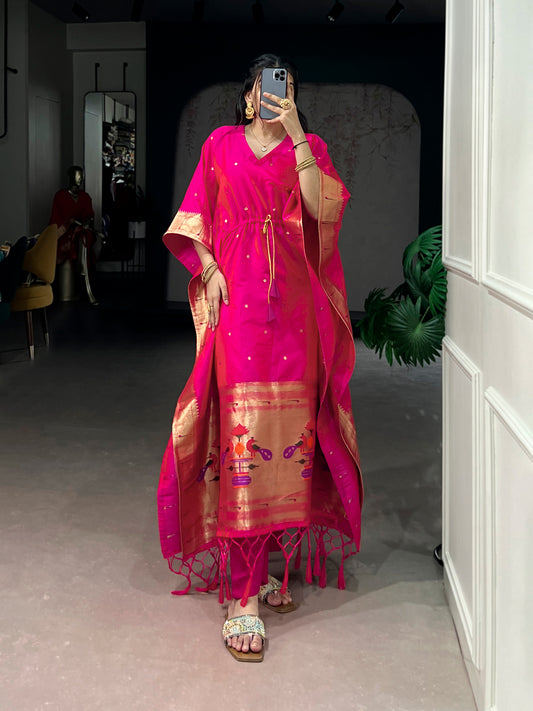 Pink Color Paithani Kaftan