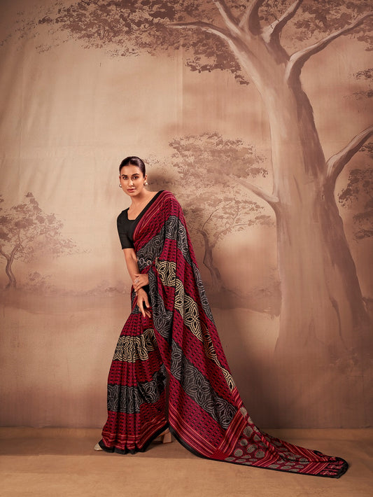 Traditional Wear Poly Mal Cotton Saree