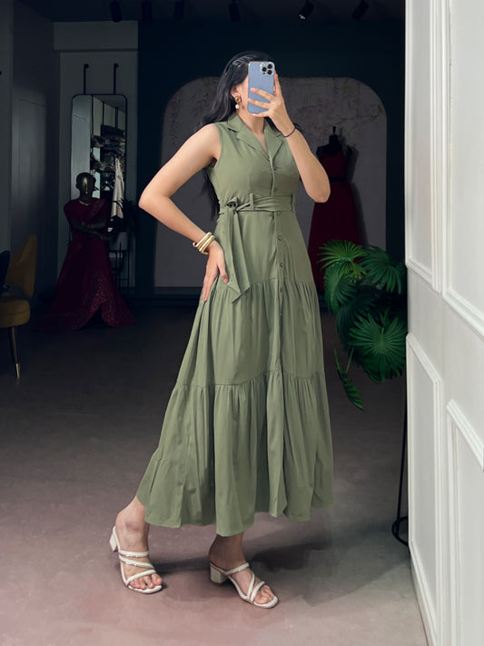 Hemmer Silk Belted Shirt Dress For Women