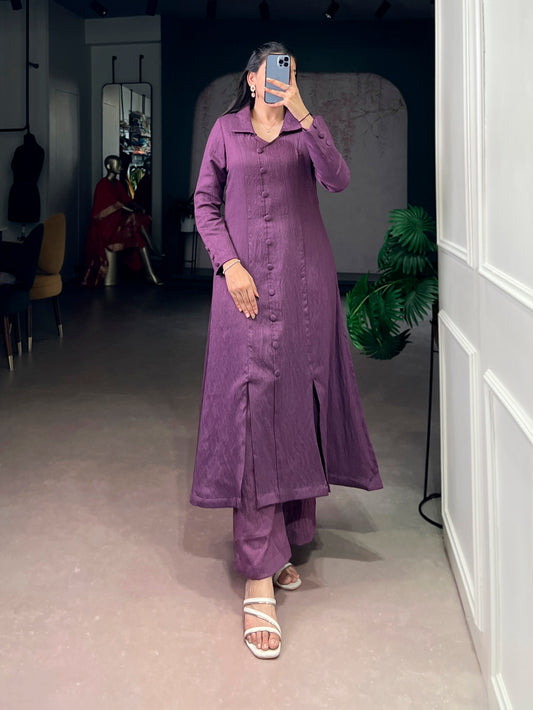 Plum Color Plain Salwar Kameez