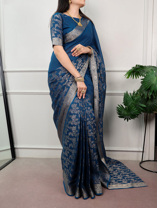 Designer Saree with  Zari Weaving Work
