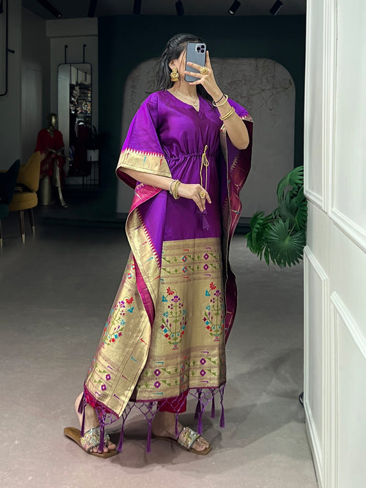 Purple Color Paithani Kaftan