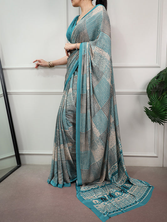 Office Wear Printed Satin Silk Saree