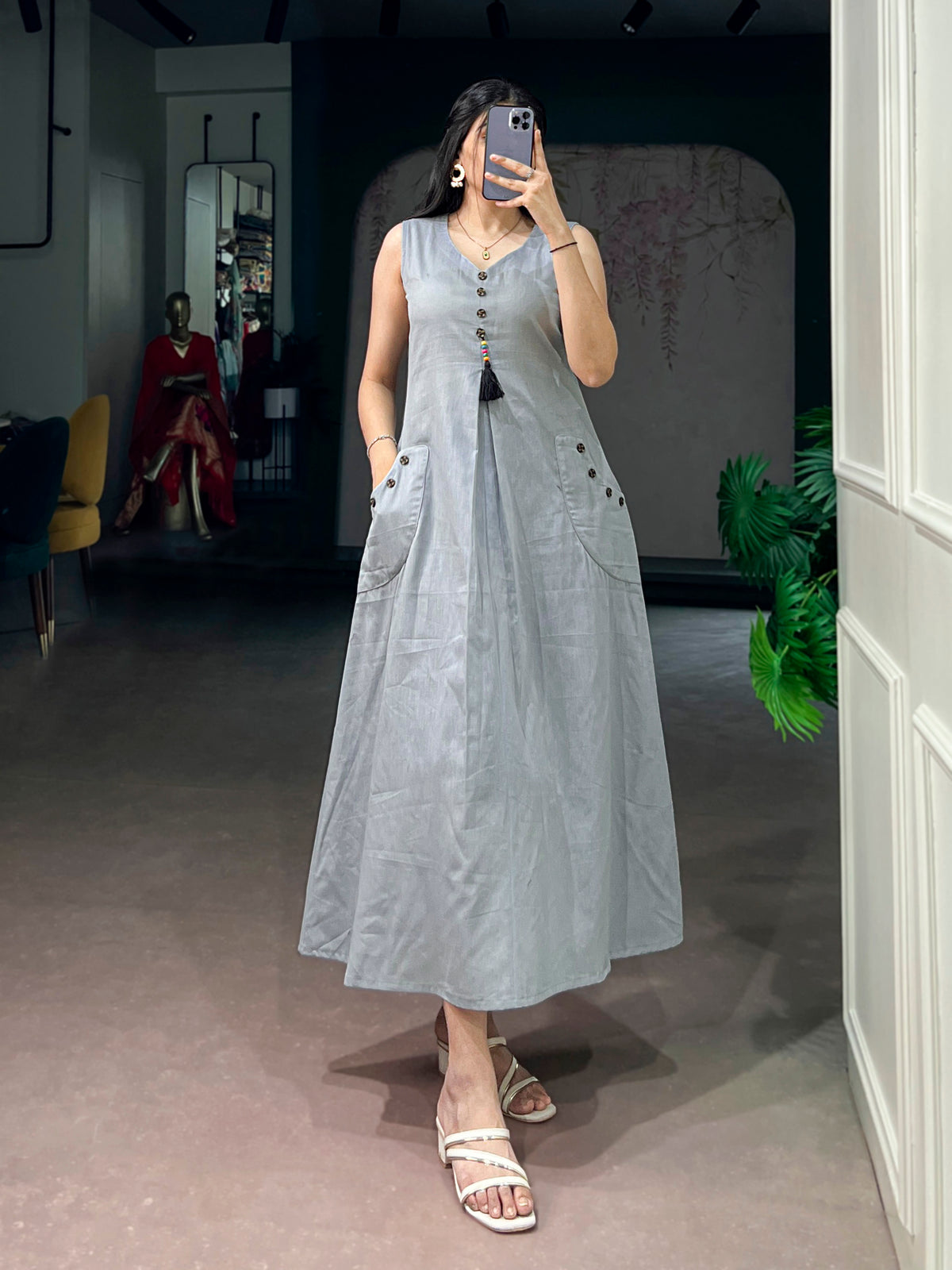 Simple And Stylist Khadi Cotton Dress