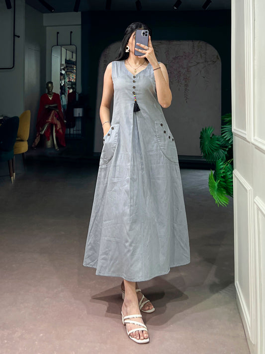 Simple And Stylist Khadi Cotton Dress