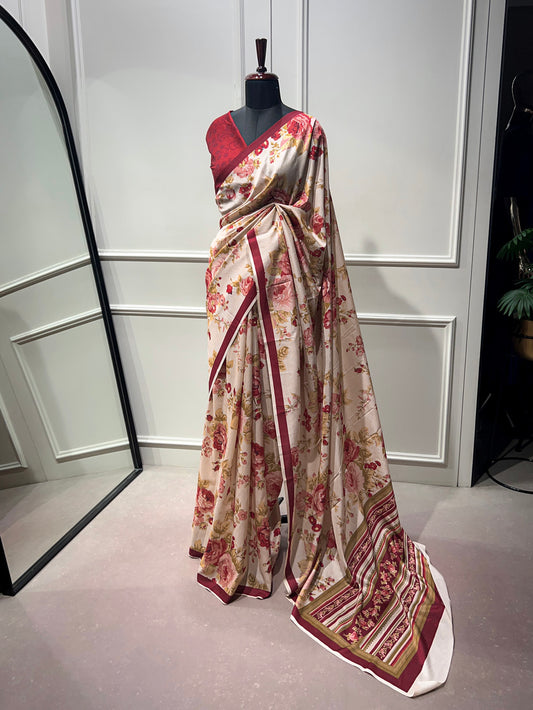 Daily Wear Tasar Silk Maroon Color Saree