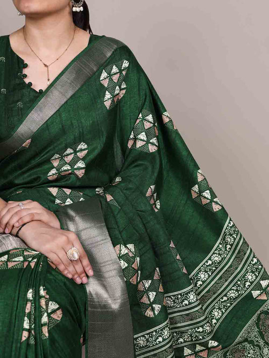 Traditional Wear Slub Silk Saree