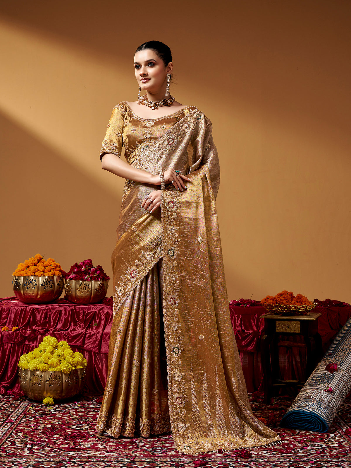 Party Wear Embroidery Work Saree
