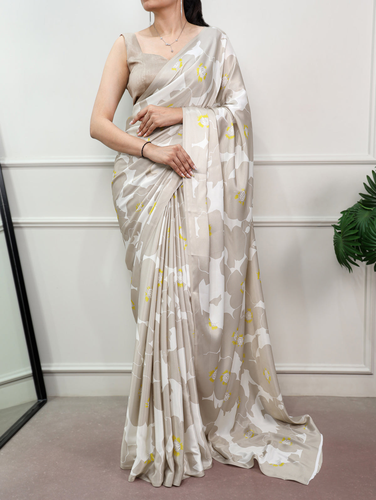 Ethnic Wear Pearl Beige Color Saree