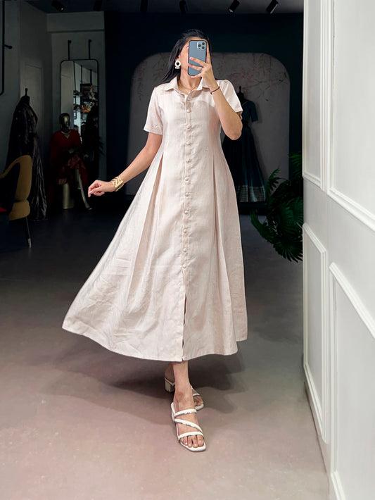 Cream Color Plain Remy One Piece