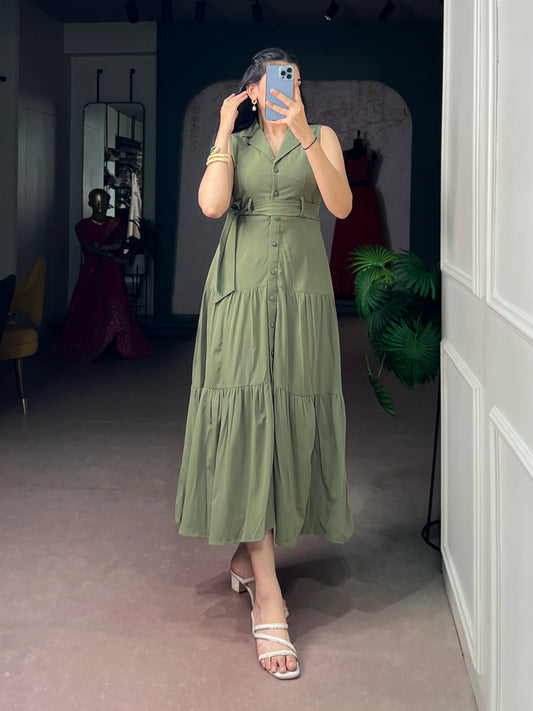 Hemmer Silk Belted Shirt Dress For Women