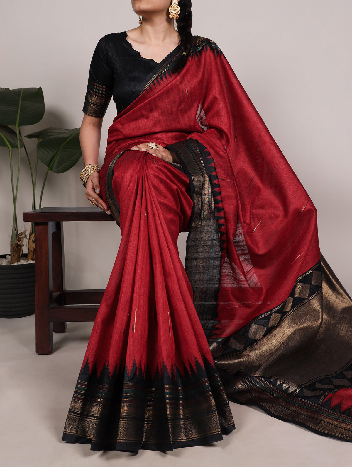 Red Color Festival Wear Saree