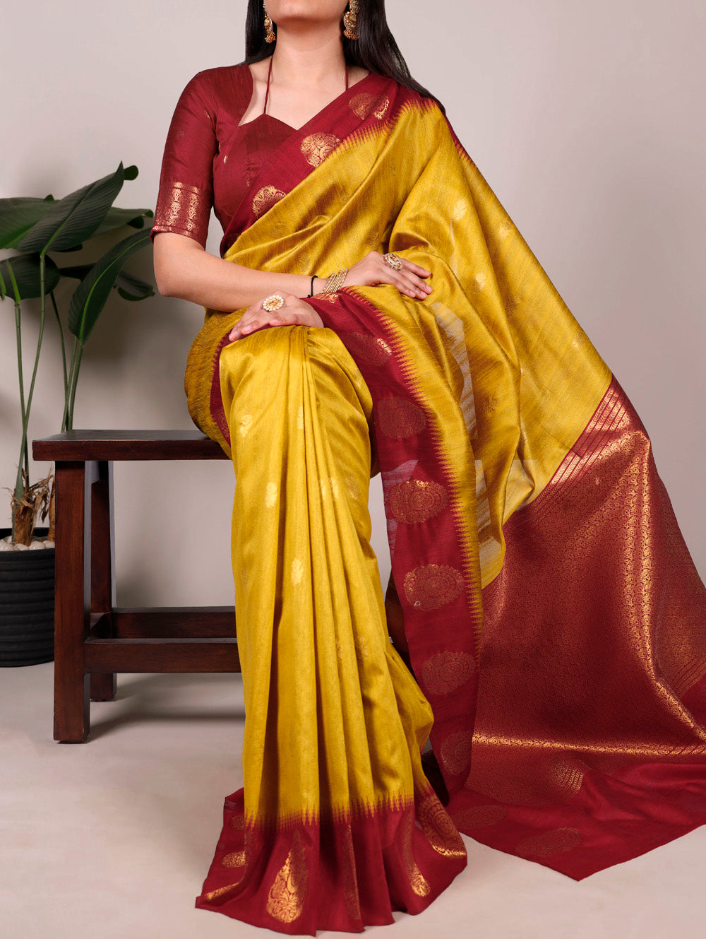 Mustard Color Poly Cotton Saree