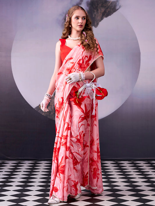 Red Color Casual Wear Saree