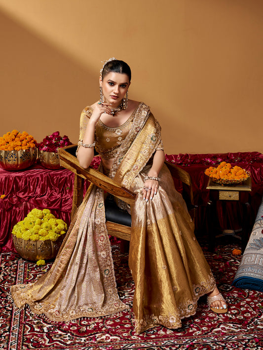 Party Wear Embroidery Work Saree