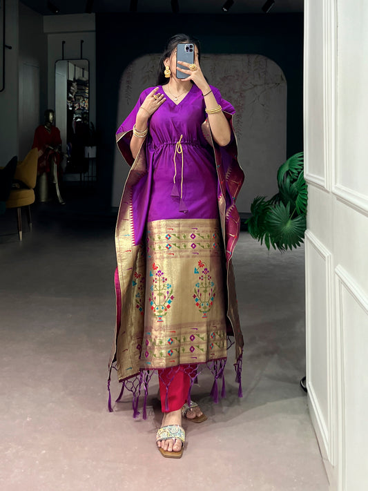 Purple Color Paithani Kaftan
