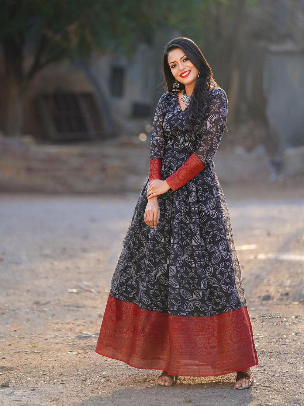 Black Color Digital Printed Soft Cotton Dress