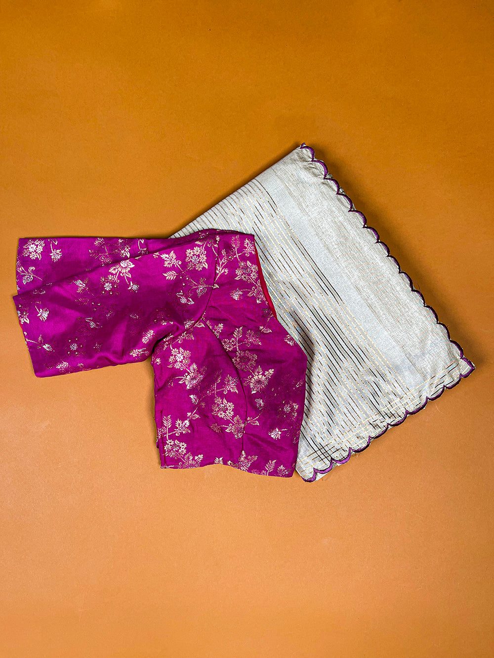 Rani Pink Color Arca Work Manipuri Tussar Saree