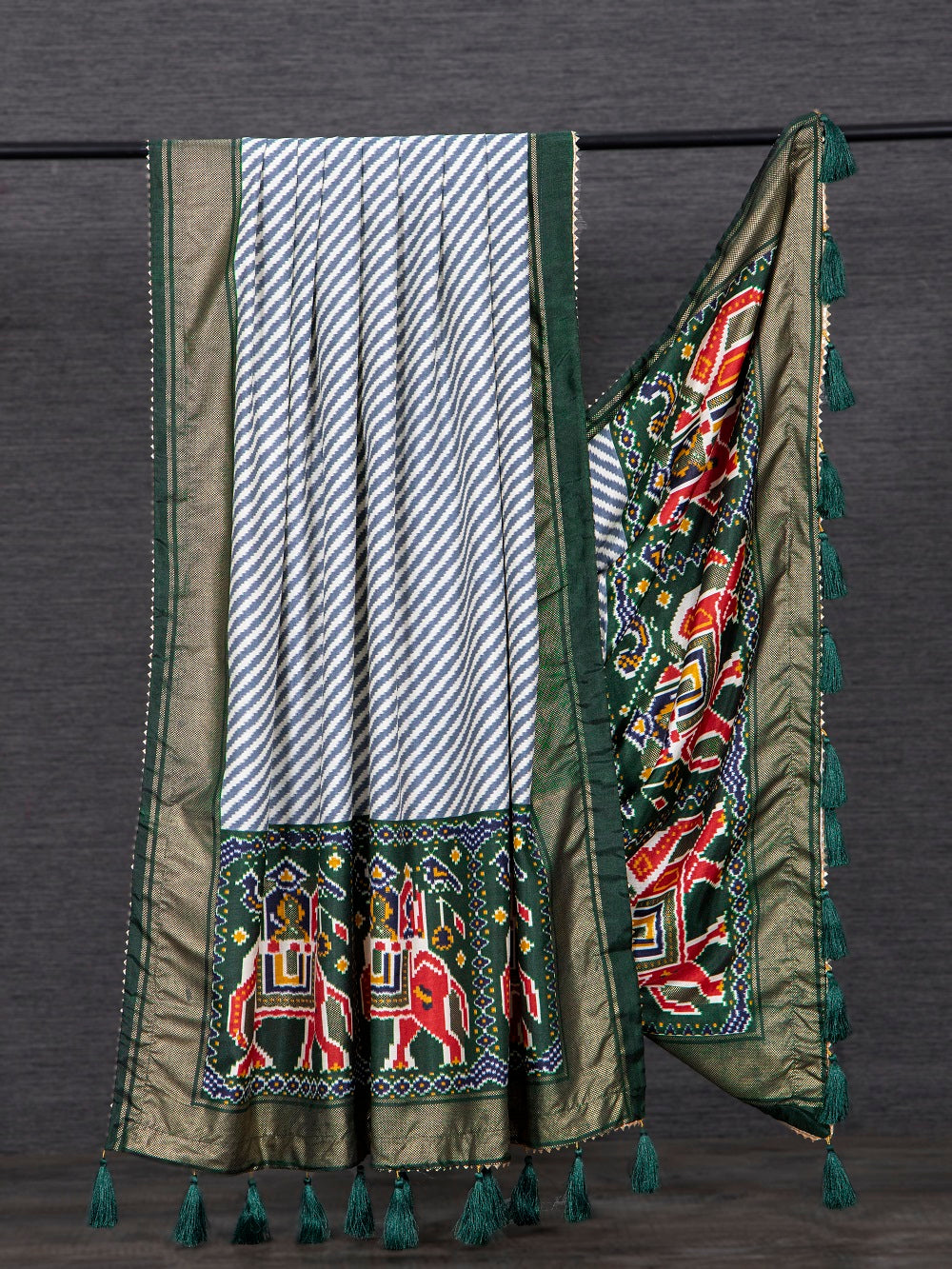 Light Green Color Digital Floral Printed Dola Silk Dupatta