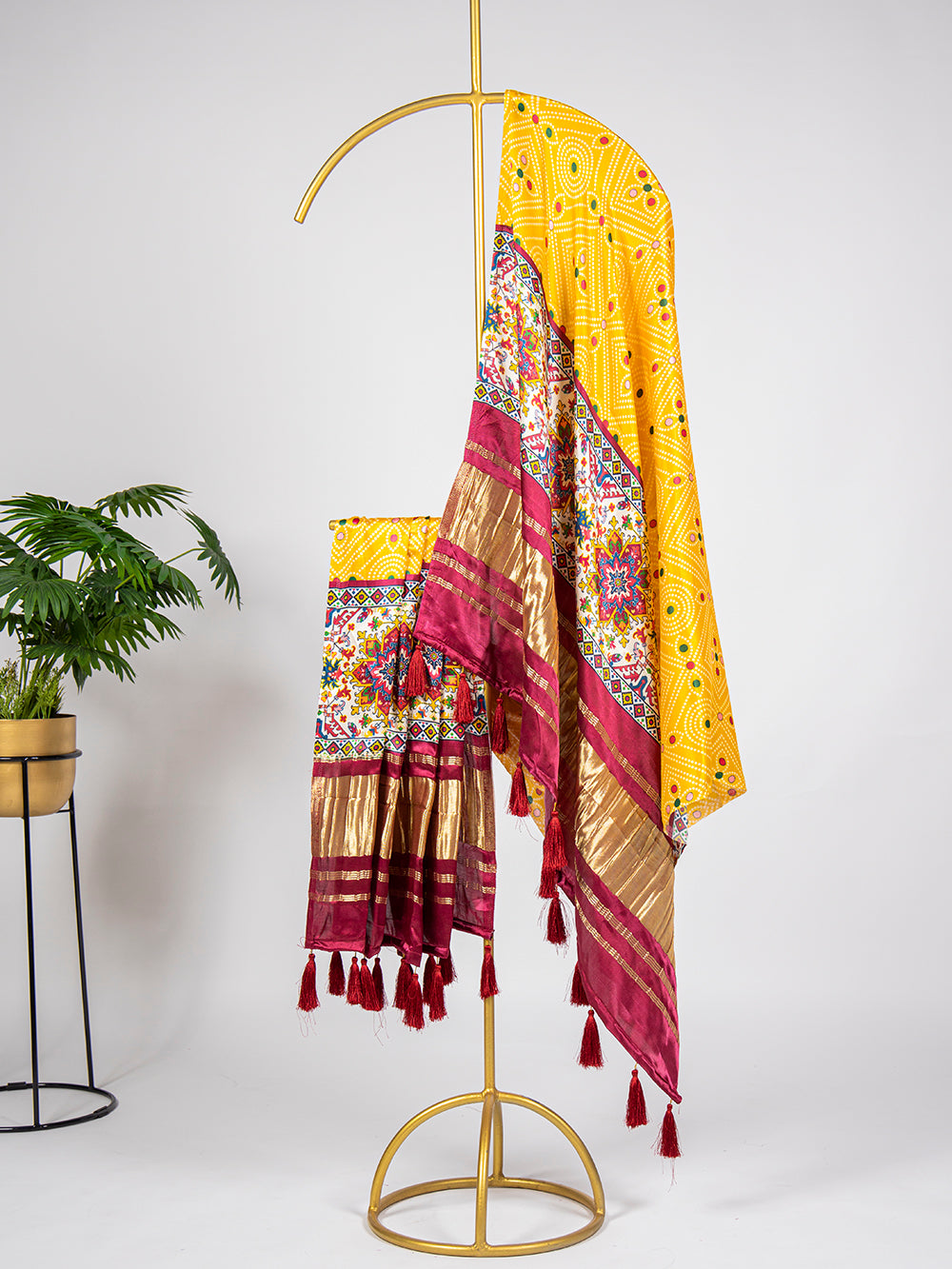 Mustard Color Digital Printed Gaji Silk Dupatta
