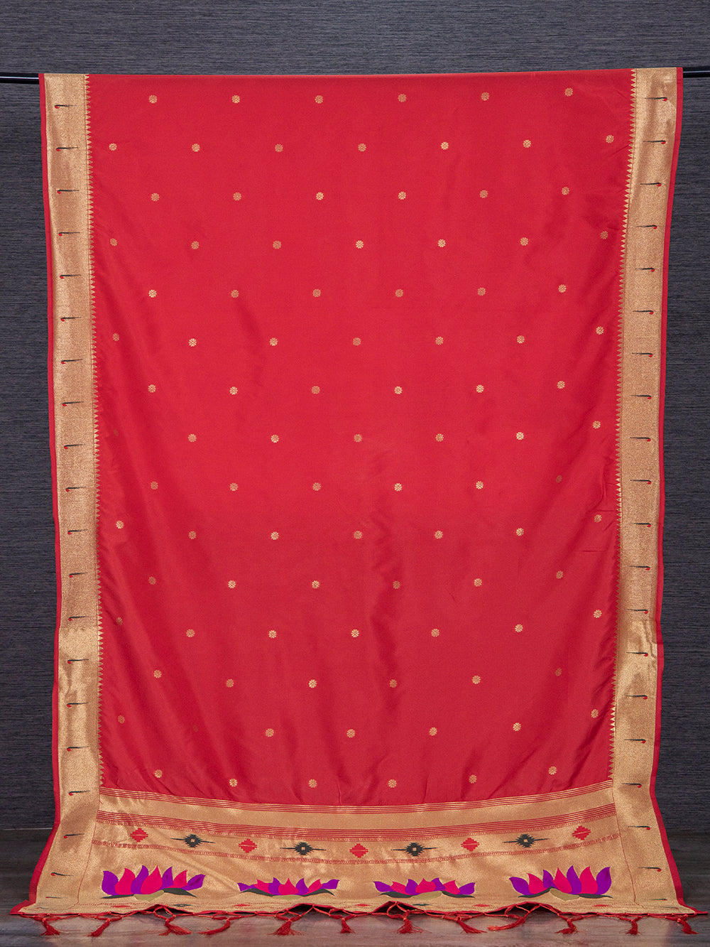 Red Color Zari Weaving Work Jacquard Paithani Dupatta